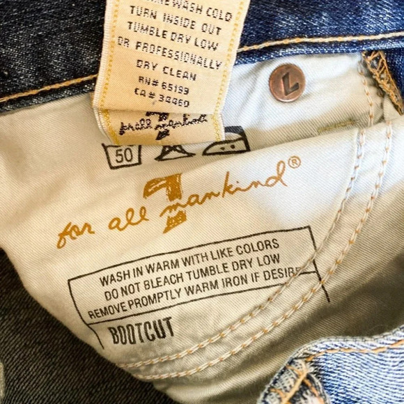 Zac Posen X  7 For All MAnkind Embroidered Low Waist Flared Jeans 31 - Picture 13 of 13